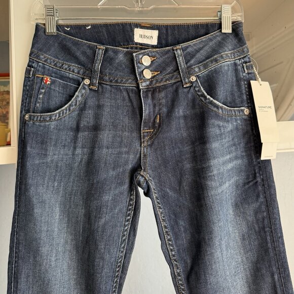 Hudson Jeans Signature Bootcut 19" Leg Opening Triangle Flap Pockets Low Rise - Picture 3 of 9